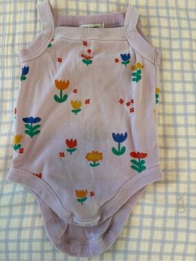 Bobo Choses Lavender Floral Tank Bodysuit - Multicolor Flowers